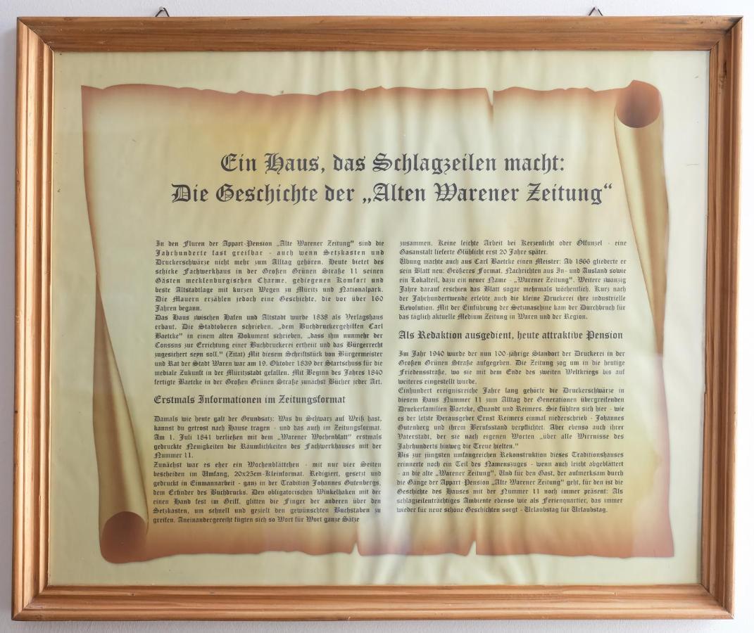 Hotel Waren-Alte Warener Zeitung Exterior foto